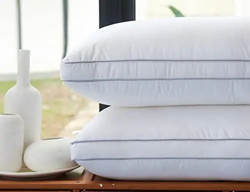 Produktbild: Amolavet Hotel Kissen 80x80 2er Set Kopfkissen 80x80 Pillows for Sleeping Nackenkissen Kopfkissen Füll Down Alternative Mikrofaser Nackenstützkissen Bauchschläferkissen Rückenschläferkissen