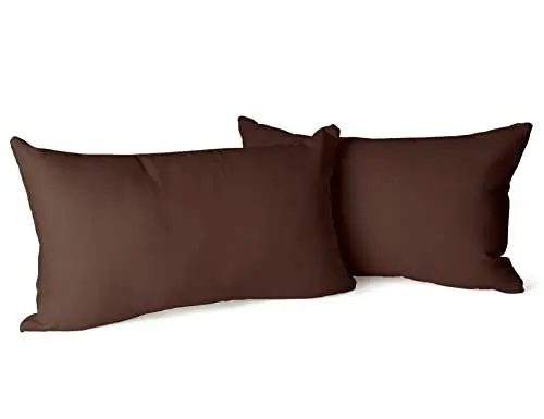Produktbild: Amolavet Kissenbezug 40 x 80 Braun 2er Set Kopfkissenbezug 40x80 mit Hotelverschluss aus Gebürstetem Mikrofaser