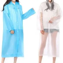 Produktbild: AMONENZ 2 Stück Regenschutz, Regenponcho Wandern, Wiederverwendbarer Regenponcho Wasserdicht, Regencape Durchsichtig, für Klettern, Wandern, Picknicken, Angeln und Wasserparks