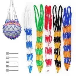 Produktbild: AMONENZ 5 Stück Ballsack, Ball Aufbewahrung, Tragbares Ballnetz, mit 5 Inflating Needle, für Fußball, Basketball, Handball, Outdoor Sportarten