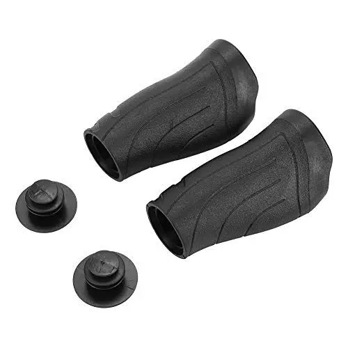 Produktbild: AMONIDA Fahrradgriffe, Schwarz 22,2mm Kaliber Fahrradgriffe Ergonomisch, mit Schloss Aus Aluminiumlegierung, für EIN Klapprad Und Mountainbike(Schwarz, Kurzes Paar)