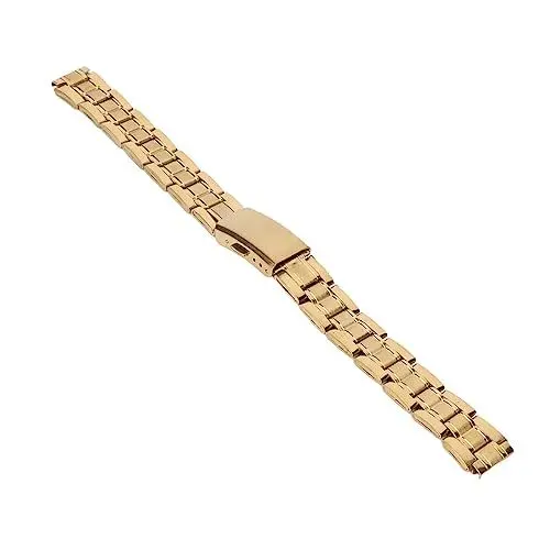 Produktbild: AMONIDA Metall-Armband, Praktische Doppelverschluss-Schnalle, Verstellbares Gold-Edelstahl-Uhrenarmband für Traditionelle Uhren (14mm)