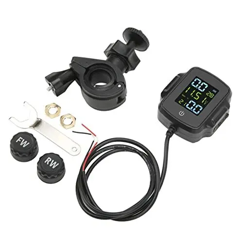 Produktbild: AMONIDA Moto TPMS, DC 12V Reifendruckkontrollsystem Langlebig Hohe Genauigkeit für Motorräder