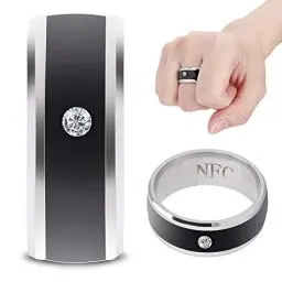 Produktbild: AMONIDA Multifunktionaler Smart Ring, Smart Ring Kein Strom zum Arbeiten Multifunktionaler NFC Smart Ring für Zuhause für Familie für Reisen für Studio(Größe8)
