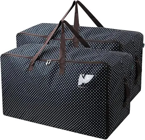 Produktbild: 2pcs große Größe Haus bewegen Lagerung Taschen für schwere Gegenstände, Kleidung, Bettwäsche, Festliche Verzierung, blauer Punkt