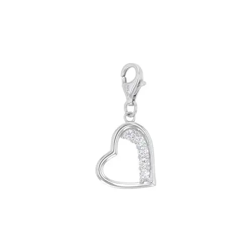 Produktbild: Amor Charm 925 Sterling Silber Damen Anhänger, mit Zirkonia synth., 2,7 cm, Silber, Herz, Kommt in Schmuck Geschenk Box, 2016137