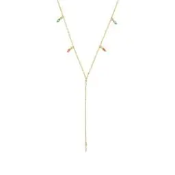 Produktbild: Amor Kette mit Anhänger 925 Sterling Silber Damen Halsschmuck, mit Zirkonia synth., Opal synth., 42+3 cm, Gold, Kommt in Schmuck Geschenk Box, 2037007
