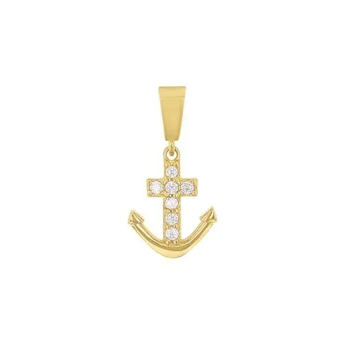 Produktbild: Amor Motivanhänger Damen Anhänger, mit Zirkonia synth., 1,6 cm, Gold, Anker, Kommt in Schmuck Geschenk Box, 2013552