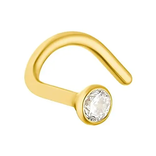Produktbild: Amor Nasenpiercing Damen Piercingschmuck, mit Zirkonia synth., 1,4 cm, Gold, Kommt in Schmuck Geschenk Box, 9037216