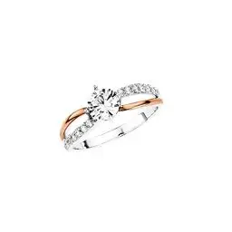 Produktbild: Amor Ring 925 Sterling Silber Damen Ringe, mit Zirkonia synth., Bicolor, Kommt in Schmuck Geschenk Box,
