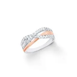 Produktbild: Amor Ring 925 Sterling Silber Damen Ringe, mit Zirkonia synth., Bicolor, Kommt in Schmuck Geschenk Box, 9980840
