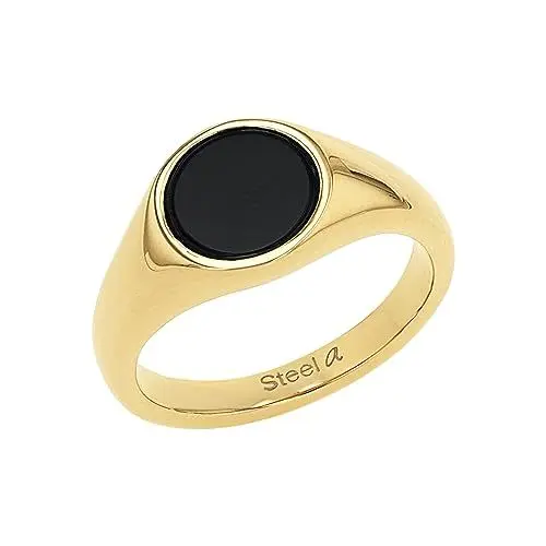 Produktbild: Amor Ring Edelstahl Unisex Damen Herren Ringe, Schwarz, Kommt in Schmuck Geschenk Box, 2037297