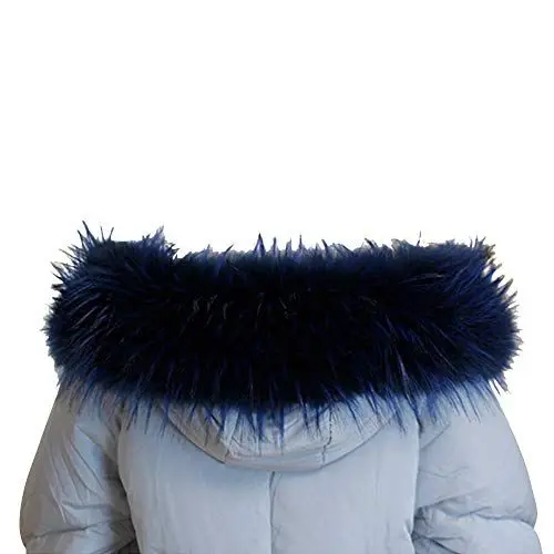 Produktbild: Amorar Damen Winter Schal Fauxpelzkragen Kunstpelz Pelzkragen Fellkragen Pelz-Schal Schultertuch Schal für Wintermantel Jacke Kragen oder Kapuze Edges mit Knöpfen 70cm-90cm