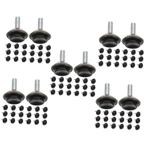 Produktbild: Amosfun 100 STK Drehfüße für Möbel verstellbare Tischbeine verstellbare Tischfüße Outdoor-Möbel Schwerlaststuhl Drehbare Nivellierfüße für Möbel Verstellbarer Möbelnivellierer Eisen Black