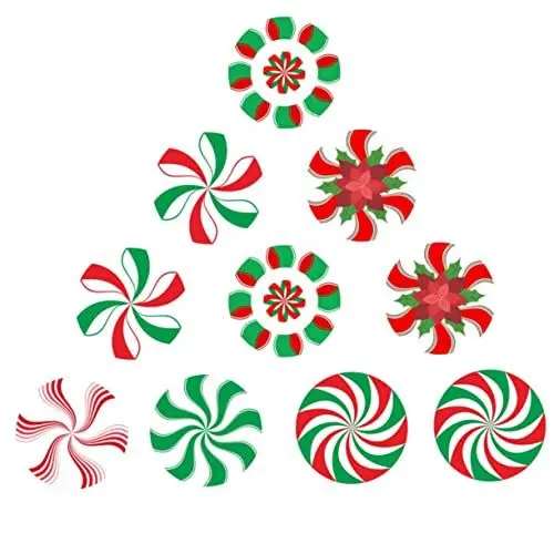 Produktbild: Amosfun Süße Weihnachten Aufkleber Pfefferminz Süßigkeiten Aufkleber Weihnachten Boden Haftet Für Zimmer Dekorationen