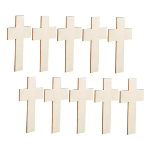 Produktbild: Amosfun 10St Kinder bastelset basteln für Kinder Holzformen zum Basteln unfertige Holzscheiben Kinderpuzzle Kinderwerkzeuge Holzscheiben zum Basteln Malpuzzle aus Holz Holzfarbe kreuzen