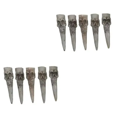 Produktbild: Amosfun 10 STK Falscher Nagelsatz Halloween-kostüm-fingernagel Gruselige Hexennägel Gruselige Hexenfinger Halloween-hexen-fingerabdeckungen Hexenfinger Kostüm Cosplay Handschuhe Plastik
