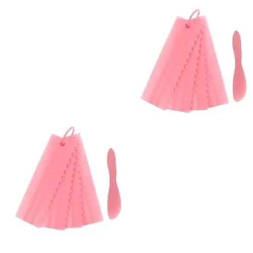 Produktbild: Amosfun 10 STK Sahneschaber-Set Teigschaber Kuchen Schaber Kamm Kuchen Schaber Werkzeug Kuchenglasur Schaber Bankschaber Für Kuchen Backspatel Selber Machen Backwerkzeug Rosa Kieselgel