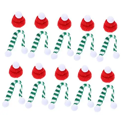 Produktbild: Amosfun 10 Sätze Mini-weihnachtsschal Weihnachtsdekoration Schussausgießer Weinausgießer Bourbon-dekanter Bierstangen Ausgießer Für Flaschen Alkohol Weinbelüfter Weinkühler Tülle Stoff Rot