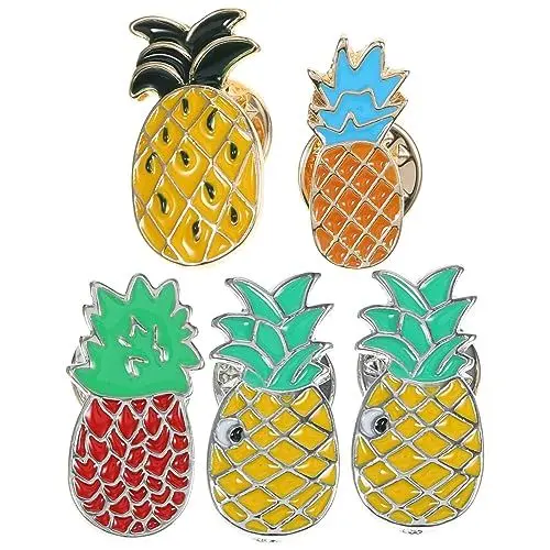 Produktbild: Amosfun 10 Stk Ananas Broschen hawaiianische Brustnadeln Zubehör Abs Mini-Hut Mini-Rucksack für Frauen Rucksack für Damen kreative Brosche lustige Brosche Mode schmücken Shirt Stift Kind