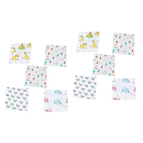 Produktbild: Amosfun 10 Stk Feuchttücher Aus Musselin-baumwolle Spucktücher Aus Musselin Baby-sabber-lätzchen Babylätzchen Handtücher Speicheltücher Aus Baumwolle Verdicken Neugeboren Saugfähiges Tuch