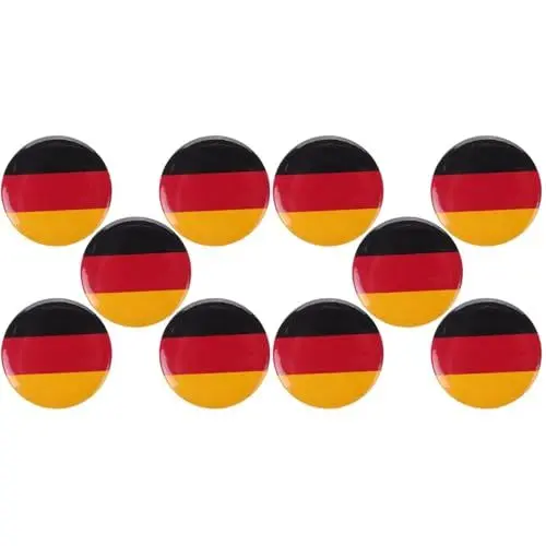 Produktbild: Amosfun 10 Stück Deutschland Flag Brosche - Deutscher Flaggenstift mit Brosche Brustnadel, Anstecknadel für Kleidung, elegant für festliche Anlässe