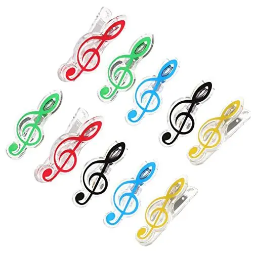 Produktbild: Amosfun 10st Halter Für Musikbücher Musikbuch-clip Musiknoten Bücherstand Notiz Klavierbuchclip Klavierpartitur-clips Inhaber Von Klavierauszügen Praktische Klammern Ordner Musik Metall