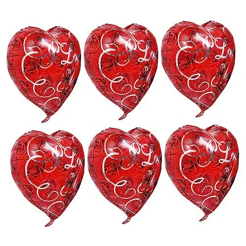 Produktbild: Amosfun 10st Liebe Alufolienballon Hochzeitsdekorationen Kinderherzballons Folienballons Herz Hochzeitsballons Dekoration Mit Hochzeitsballons Herz Dekor Verlobungsfeier Aluminiumfolie Rot