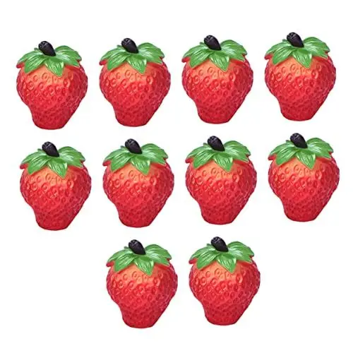 Produktbild: Amosfun Künstliche Erdbeere Modell Decor 10 Stücke Lebensechte Erdbeeren Gefälschte Erdbeeren für Landschaft