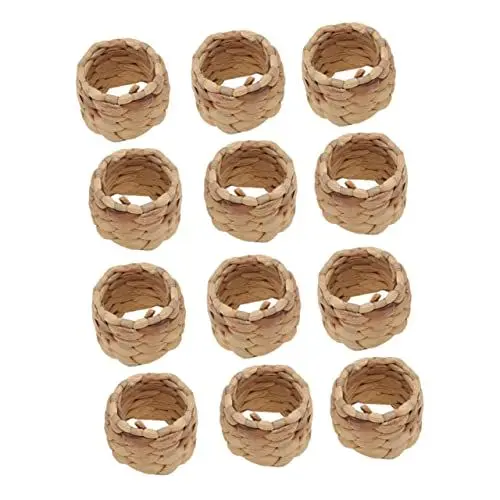 Produktbild: Amosfun Elegantes Rundes Handgewebtes Servietten-serviettenhalter-Set Für Weihnachtsdekoration