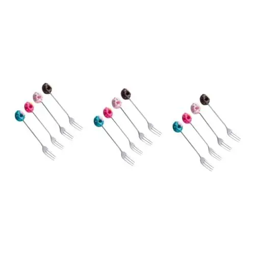 Produktbild: Amosfun 12 Stk ice cream scoop zuckerlöffel Kuchenbesteck Restaurantgeschirr Verkostungsgabeln Besteckgabeln kleine Gabeln Mini-Gabeln Kuchengabel Fruchtgabel Dessertgabel