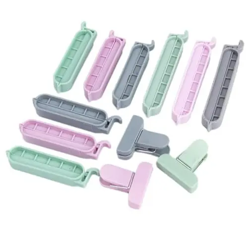 Produktbild: Amosfun 12 StüCk Beutelklammern FüR Lebensmittel, Verschlussclips FüR Snackbeutel, TüTenklammern FüR Chips, Lebensmittelbeutel-Clips, Pp-Material, ZufäLlige Farben