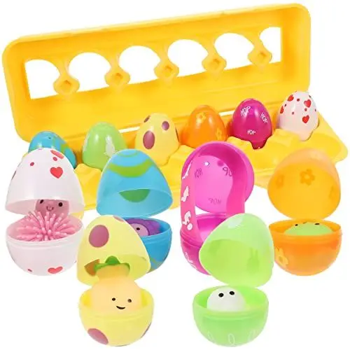 Produktbild: Amosfun 12st Ostereierschalen Tierisches Spielzeug Plüschtiere Spielzeug Zum Stressabbau Autos Spielzeug Auto Spielzeug Autospielzeug Eier Aufbewahrungskiste Karikatur Kind Plastik