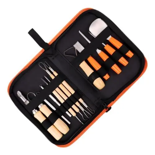 Produktbild: Amosfun 14 Teiliges Set Halloween Kürbisstichel Kürbisschnitzset Kürbisschnitzmesser Schnitzwerkzeuge Für Kürbisse Halloween Schnitzwerkzeuge Edelstahl