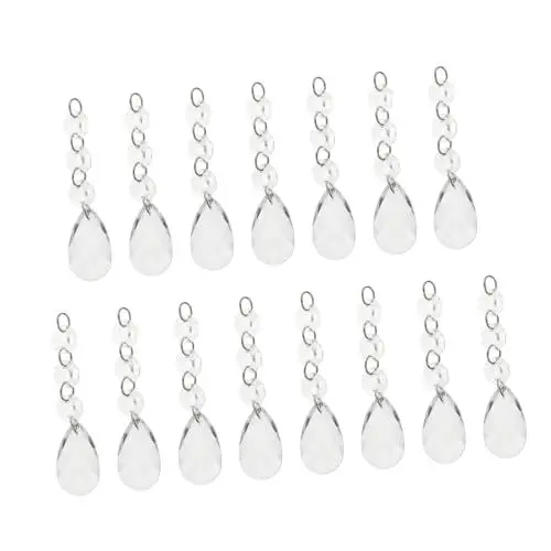 Produktbild: Amosfun 15St Wassertropfen-Anhänger weihnachtsdeko bürodeko Kronleuchter Perlenkette Fenster Glas Kristallanhänger Kristalldekorationen Acryl-Weihnachtsbaumbehänge Diamant Kranz