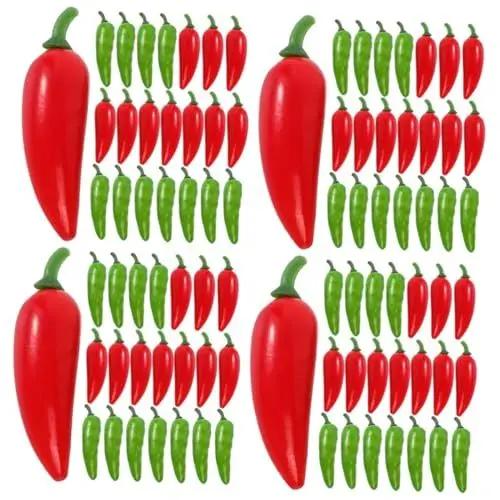 Produktbild: Amosfun 160 STK Künstlicher Pfeffer Jalapeno Pfeffer Spielzeug wandverkleidung Wand polsterung ad künstliche Pflanzen gefälschte Pfefferstütze Pfeffer-Modell-Requisite Styroporschaum