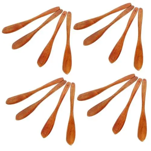 Produktbild: Amosfun 16 Stk Phoebe Marmeladenmesser käse messer easy putz bäckermesser brötchenmesser vykrajovátka na chleb Butterstreichmesser Vorspeisenverteiler Buttermesser aus Holz Butterstreuer