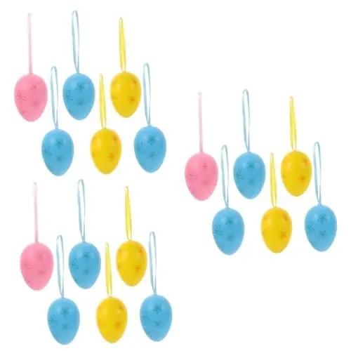 Produktbild: Amosfun 18 STK Ostereier Easter zu Ostern Osterparty-Dekoration Ostern Eier Dekoration Einrichtung im Festivalstil Ostern hängende verzierung Osterdekorationen Plastik