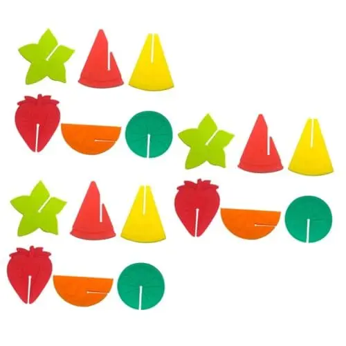 Produktbild: Amosfun 18 Stk Weinglas-marker Getränkeaufkleber Wein Charme Weinmarker Für Gläser Weinanhänger Für Stielgläser Weinanhänger-ringe Cocktailzubehör Weinetiketten Fruchtcocktail Kieselgel