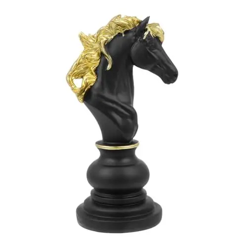Produktbild: Amosfun 1Stk Schach Ornamente schachfiguren deko schachfiguren Set Schachskulptur Schachpferd Outdoor-Tischdekoration weiße Verzierungen Tier Dekorationen Statuette Anzeige Büro Harz