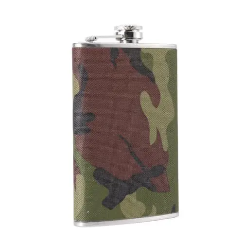 Produktbild: Amosfun Tragbarer Weintopf Mit 237 Ml Oxford-camouflage-abdeckung Mini-weinflasche Aus Edelstahl Perfekt Für Camping Und Picknick