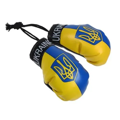 Produktbild: Amosfun Mini-Boxhandschuhe-schlüsselanhänger Im Ukrainischen Flaggenstil Boxhandschuhe- Für Auto Tasche Partygeschenk Sport-Accessoire