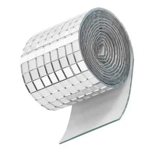 Produktbild: Amosfun 1 Rolle Mosaik Wandaufkleber Spiegel Mosaik Aufkleber Spiegelfliesen Tapete Disco Fliesen Aufkleber Disco Fliesen Bänder Aufkleber Spiegel Mosaikfliesen Mosaik