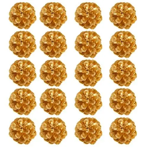 Produktbild: Amosfun 1 Satz 20 STK Weihnachtstannenzapfen Goldener Tannenzapfen Kegelbaumdekor Tannenzapfen Zum Basteln Danksagung Tannenzapfen Künstliche Tannenzapfen DIY Zubehör Hölzern Obst Eichel