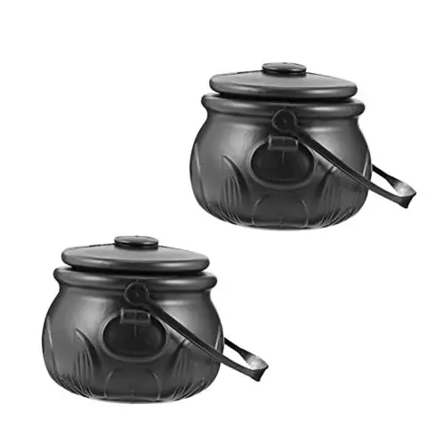 Produktbild: Amosfun Halloween Candy Topf Set 2pcs PVC Kessel Candy Eimer Jungen und Mädchen Lagerung Eimer für