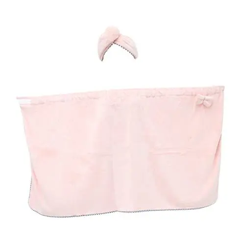 Produktbild: Amosfun Lovely Bowknot Fleece Hair Drying Cap Und Shower Towel Set Ultraabsorbierendes Bad Kit Für Damen Bequem Und Für Haut Hellrosa
