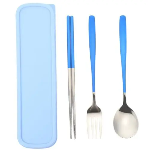Produktbild: Amosfun Haushaltsset – 3-teiliges Besteckset Mit Löffel Essstäbchen – Perfekt Für Camping Picknick