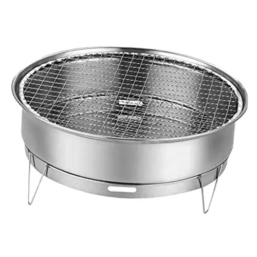 Produktbild: Amosfun 1satz Tragbarer Edelstahl-grill Kompakter Bbq-grill Für Camping Picknicks Und Kleine Räume Leicht Zu Reinigen Langlebig Für Outdoor-abenteuer Und Grillpartys