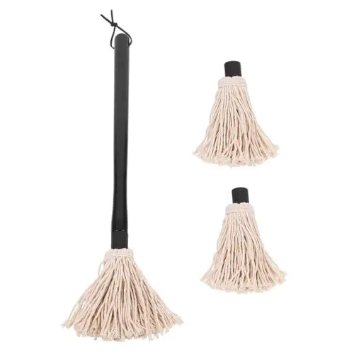 Produktbild: Amosfun Bbq-mopp-pinsel-set Bbq-hochleistungs-grillbürste Ersatz-bastelmopp Für Speiseöl Holzgriff