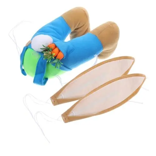 Produktbild: Amosfun 1 Satz Hasendekoration Ostern Türdekoration Osterkranz Requisit Türhänger Osterhase Ausgestopfter Hase Osterkranz-anhänger Für Zu Hause -türkranz Osterkranz Dekor Blue Stoff